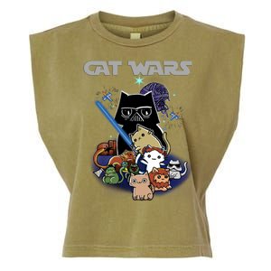 Cat Wars Meow Cat Lover Illustration Garment-Dyed Women's Muscle Tee