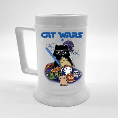 Cat Wars Meow Cat Lover Illustration Beer Stein