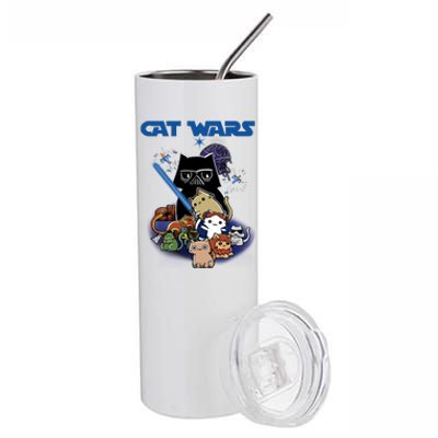 Cat Wars Meow Cat Lover Illustration Stainless Steel Tumbler