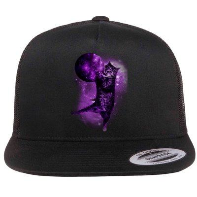 Cat World Galaxy Flat Bill Trucker Hat