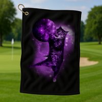Cat World Galaxy Golf Towel