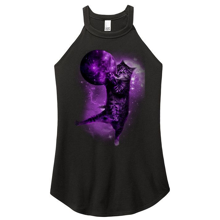 Cat World Galaxy Women's Perfect Tri Rocker Tank