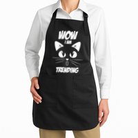 Cat Wow I'm Trending Full-Length Apron With Pockets
