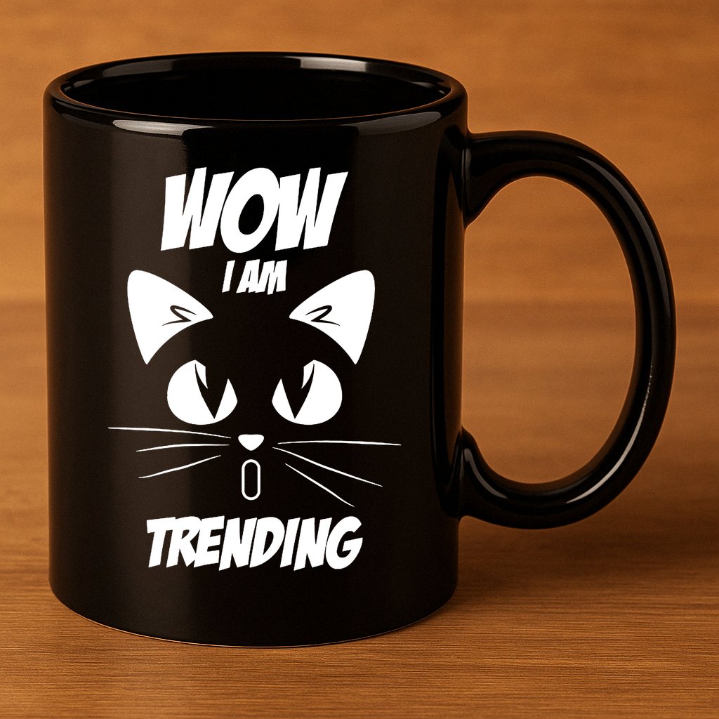 Cat Wow I'm Trending 11oz C Handle Ceramic Mug