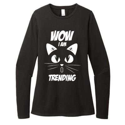 Cat Wow I'm Trending Womens CVC Long Sleeve Shirt