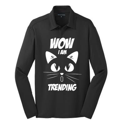 Cat Wow I'm Trending Silk Touch Performance Long Sleeve Polo