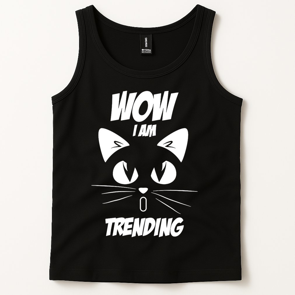 Cat Wow I'm Trending Tank Top