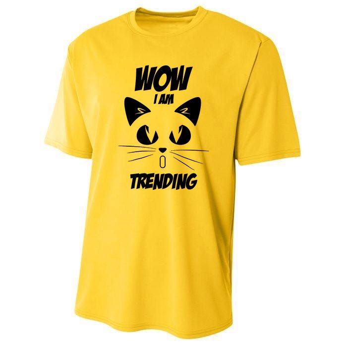 Cat Wow I'm Trending Youth Performance Sprint T-Shirt