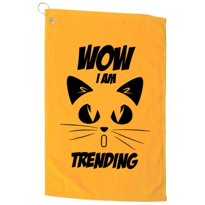 Cat Wow I'm Trending Golf Towel