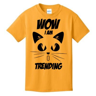 Cat Wow I'm Trending Kids T-Shirt