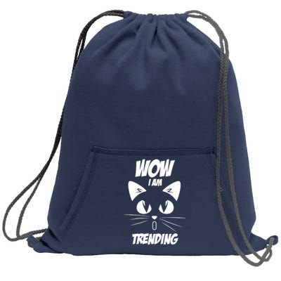 Cat Wow I'm Trending Sweatshirt Cinch Pack Bag