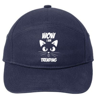 Cat Wow I'm Trending 7-Panel Snapback Hat