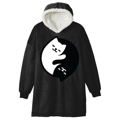 Cat Yin And Yang Cute Hooded Wearable Blanket