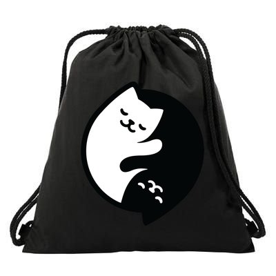 Cat Yin And Yang Cute Drawstring Bag
