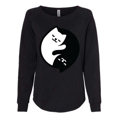 Cat Yin And Yang Cute Womens California Wash Sweatshirt