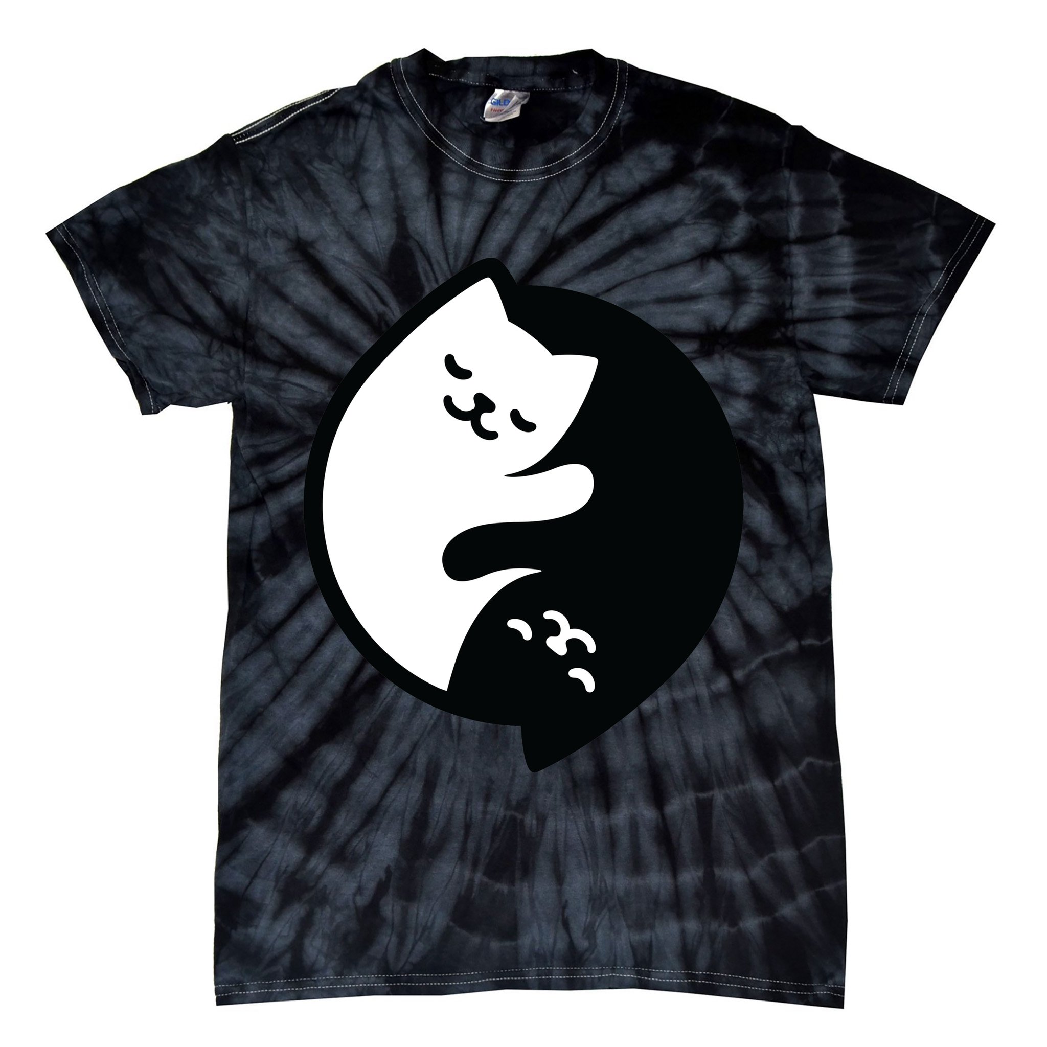 Cat Yin And Yang Cute Tie-Dye T-Shirt