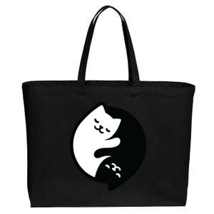 Cat Yin And Yang Cute Cotton Canvas Jumbo Tote