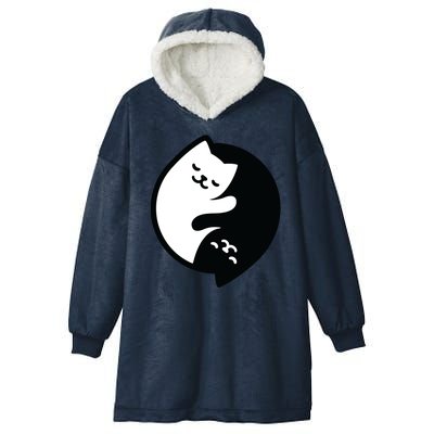 Cat Yin And Yang Cute Hooded Wearable Blanket