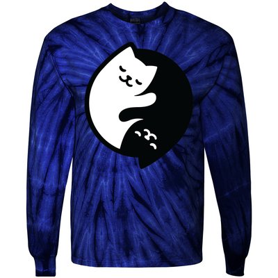 Cat Yin And Yang Cute Tie-Dye Long Sleeve Shirt