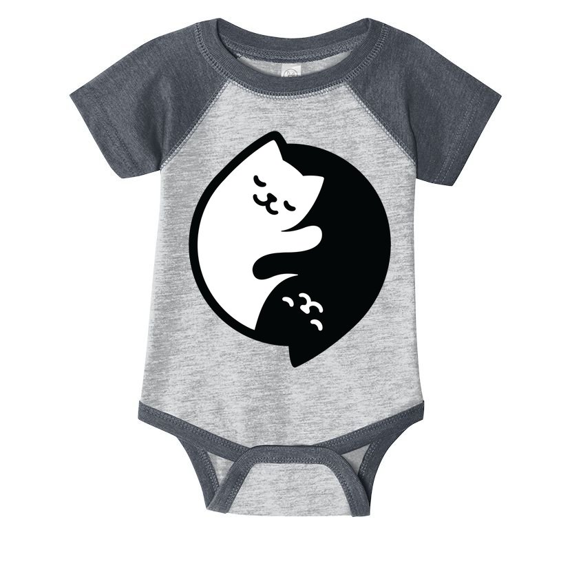 Cat Yin And Yang Cute Infant Baby Jersey Bodysuit
