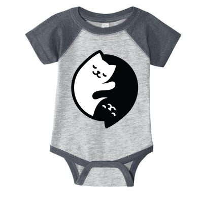 Cat Yin And Yang Cute Infant Baby Jersey Bodysuit