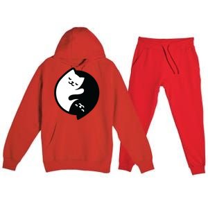 Cat Yin And Yang Cute Premium Hooded Sweatsuit Set