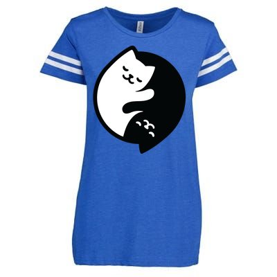 Cat Yin And Yang Cute Enza Ladies Jersey Football T-Shirt