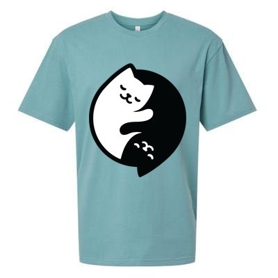 Cat Yin And Yang Cute Sueded Cloud Jersey T-Shirt