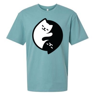 Cat Yin And Yang Cute Sueded Cloud Jersey T-Shirt