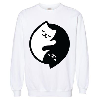 Cat Yin And Yang Cute Garment-Dyed Sweatshirt