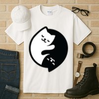 Cat Yin And Yang Cute Tall T-Shirt