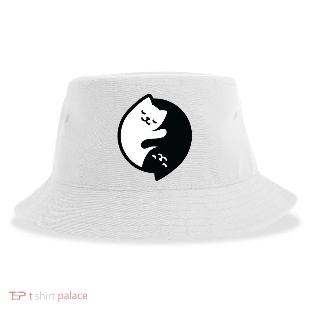 Cat Yin And Yang Cute Sustainable Bucket Hat