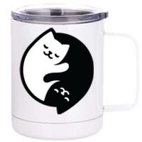 Cat Yin And Yang Cute 12 oz Stainless Steel Tumbler Cup