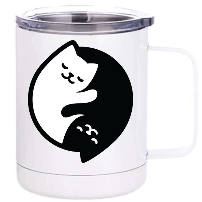 Cat Yin And Yang Cute 12 oz Stainless Steel Tumbler Cup