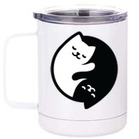 Cat Yin And Yang Cute 12 oz Stainless Steel Tumbler Cup