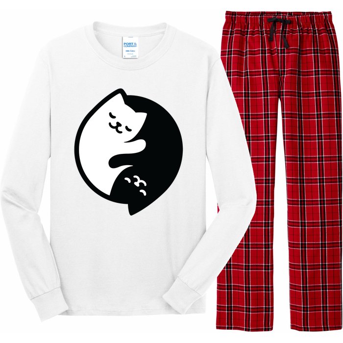 Cat Yin And Yang Cute Long Sleeve Pajama Set