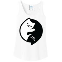 Cat Yin And Yang Cute Ladies Essential Tank