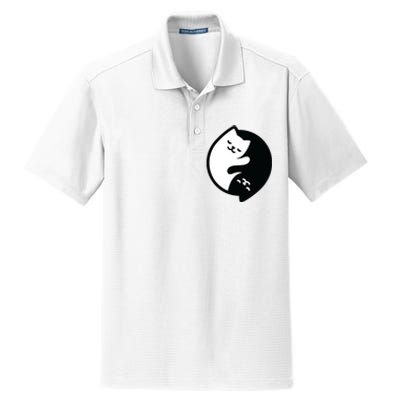 Cat Yin And Yang Cute Dry Zone Grid Polo