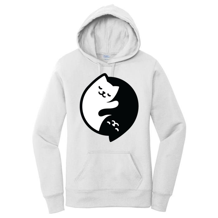 Cat Yin And Yang Cute Women's Pullover Hoodie