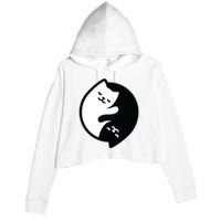 Cat Yin And Yang Cute Crop Fleece Hoodie