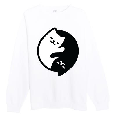 Cat Yin And Yang Cute Premium Crewneck Sweatshirt