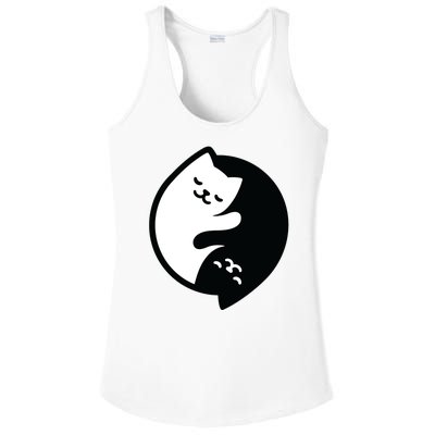 Cat Yin And Yang Cute Ladies PosiCharge Competitor Racerback Tank