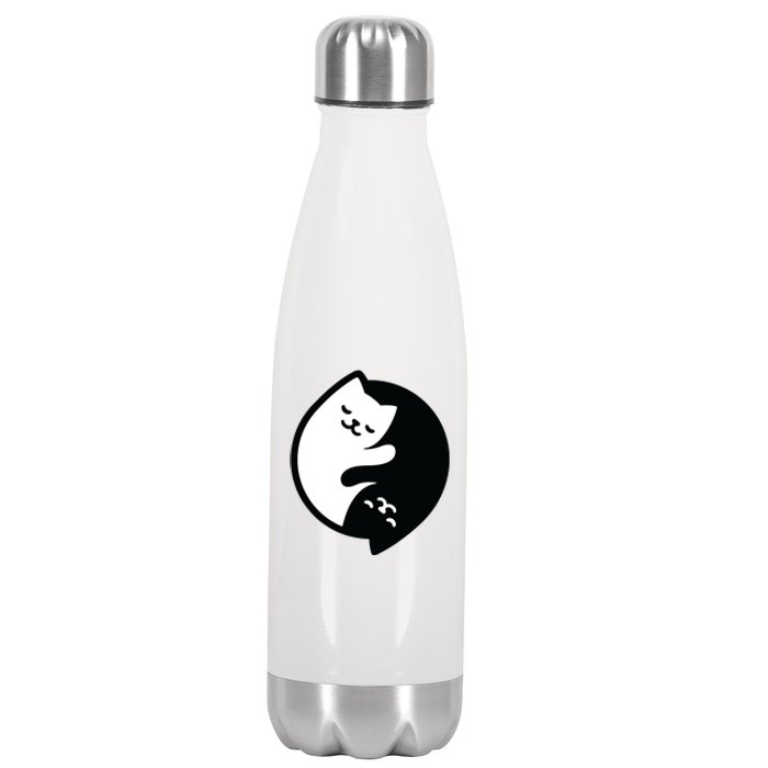 Cat Yin And Yang Cute Stainless Steel Insulated Water Bottle