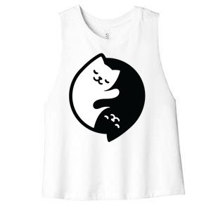 Cat Yin And Yang Cute Women's Racerback Cropped Tank