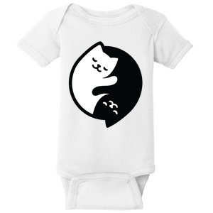 Cat Yin And Yang Cute Baby Bodysuit