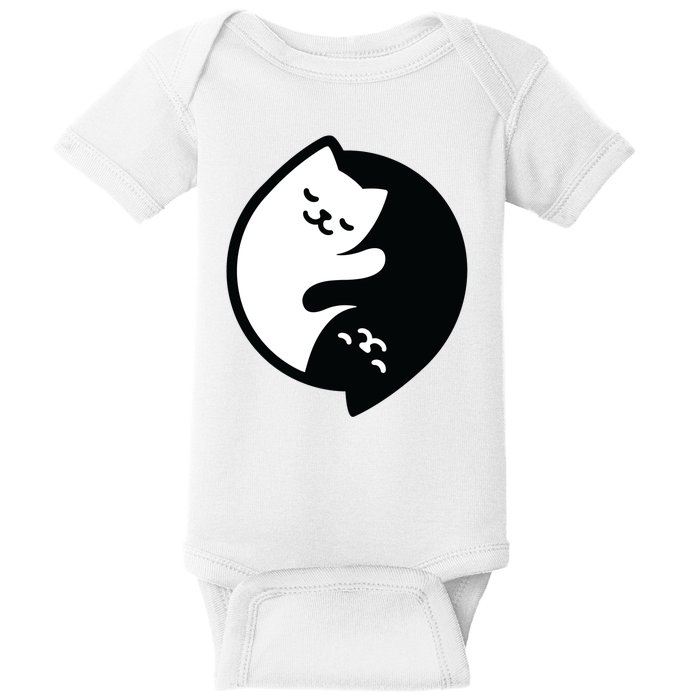 Cat Yin And Yang Cute Baby Bodysuit