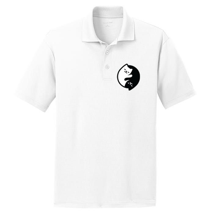 Cat Yin And Yang Cute PosiCharge RacerMesh Polo