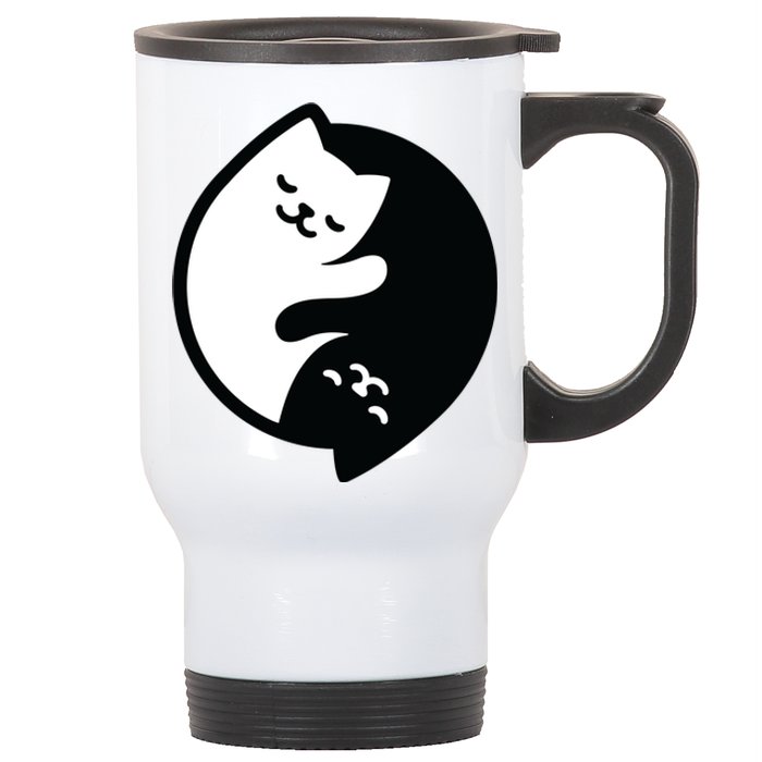 Cat Yin And Yang Cute Stainless Steel Travel Mug