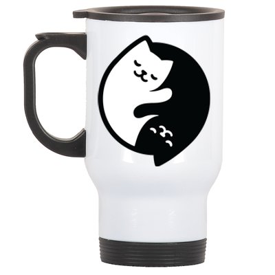 Cat Yin And Yang Cute Stainless Steel Travel Mug