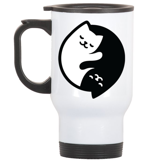 Cat Yin And Yang Cute Stainless Steel Travel Mug